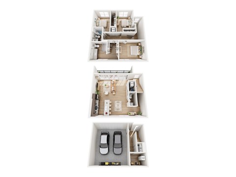 Floor plan for 3 beds, 2.5 baths, 1690 sqft